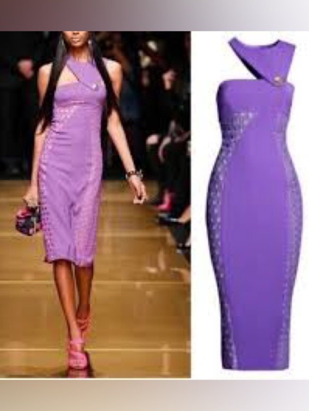Versace X H&M One-Shoulder Women’s Sheath Silk Dress Size 2